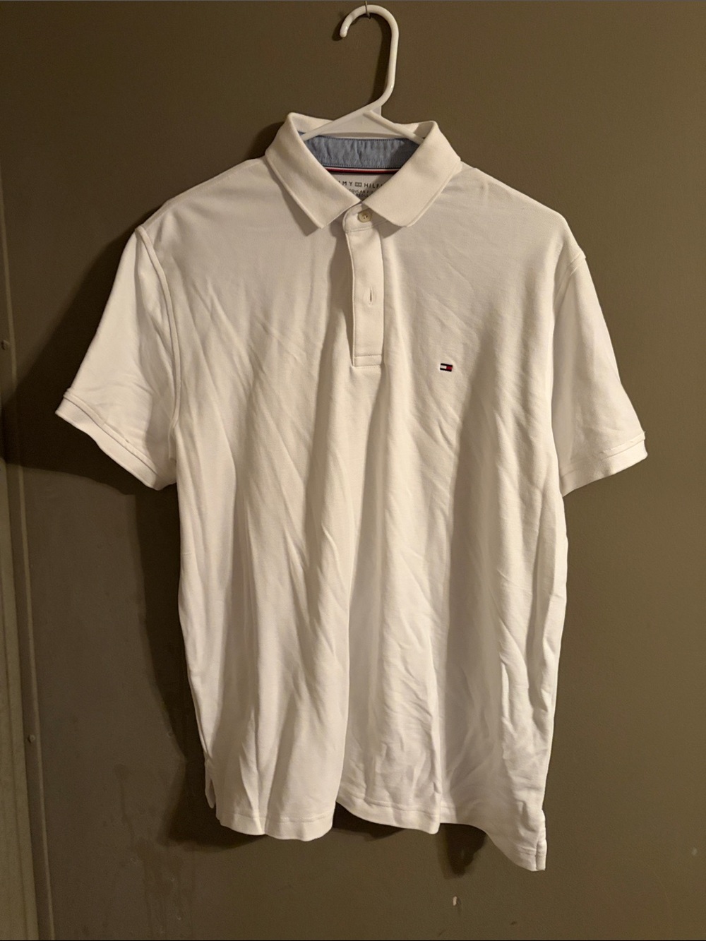 Tommy Hilfiger White Polo with Subtle Flag Logo